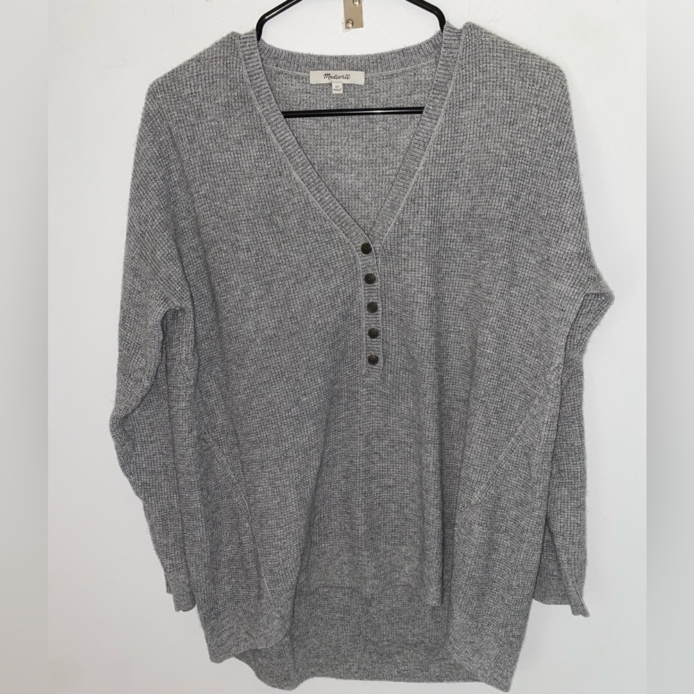Madewell grey waffle knit long sleeve size XS